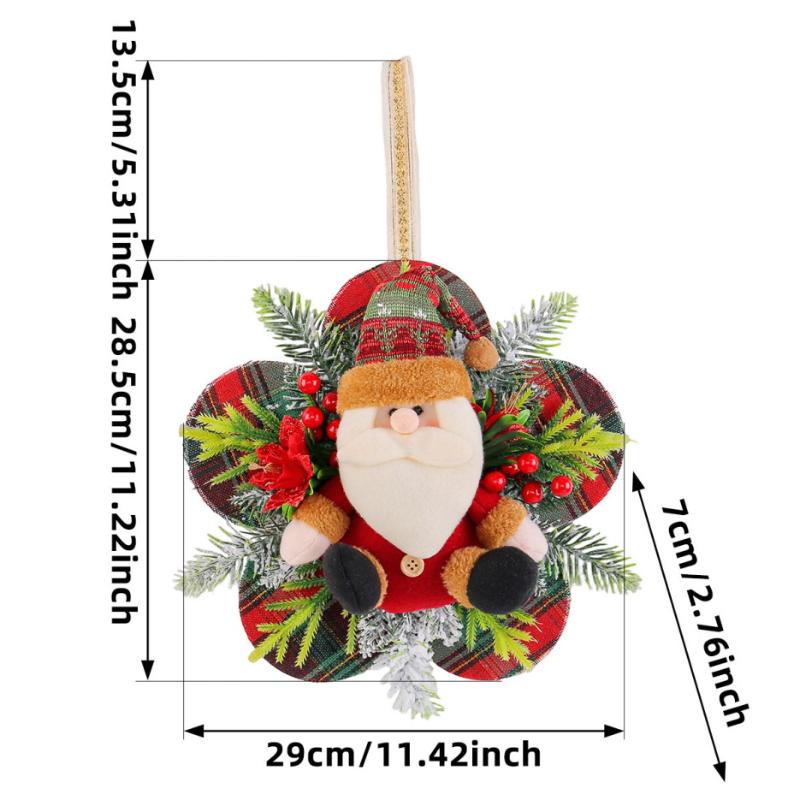 Weihnachtskranz Dekoration Anhänger Feiertag Weihnachtsmann Schneemann Figur Kranz Weihnachtsbaum Atmosphäre Ornamente