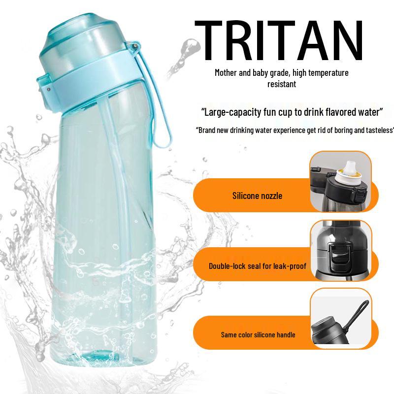 High-Capacity Flavored Tritan Water Bottle Set with Aroma Ring - Heat Resistant and In Stock