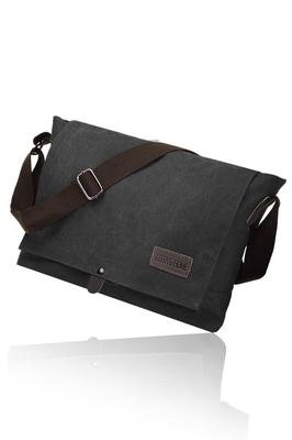 Home Large Capacity Messenger A4 Canvas Shoulder Easy To Black Cota's Men's Bag, Canvas, Zippered, Size, Bag, Use,