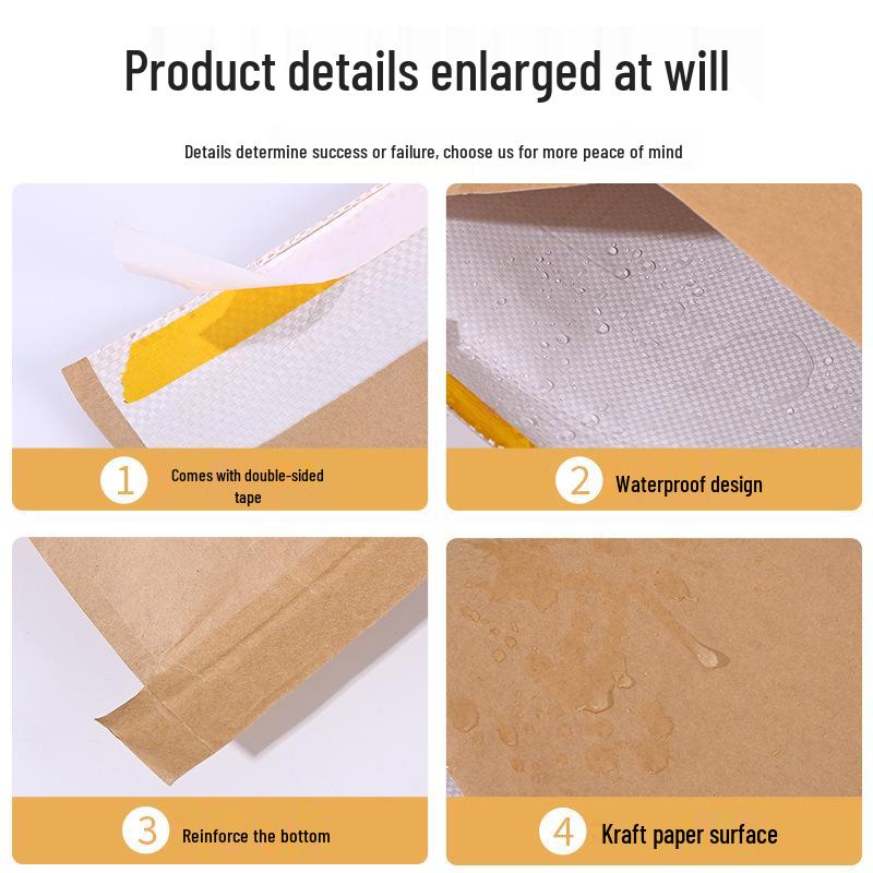 Waterproof White Kraft Paper Woven Bag with Self-Adhesive Seal