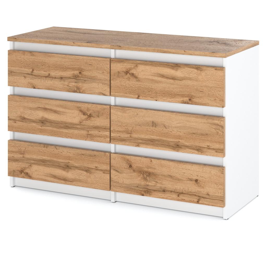 Wotan White Oak Chest of Drawers 100 CM TV Cabinet Sideboard Wardrobe Living Room