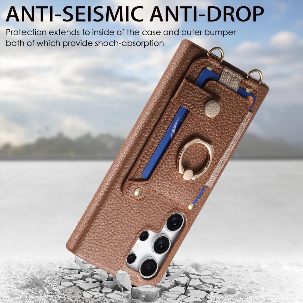 Crossbody Wallet with Card Holder Phone Case for Samsung S25 S24 Plus S23 S22 Ultra S21 FE A56 A36 A26 A16 A06 A55 A35 A15 Cover