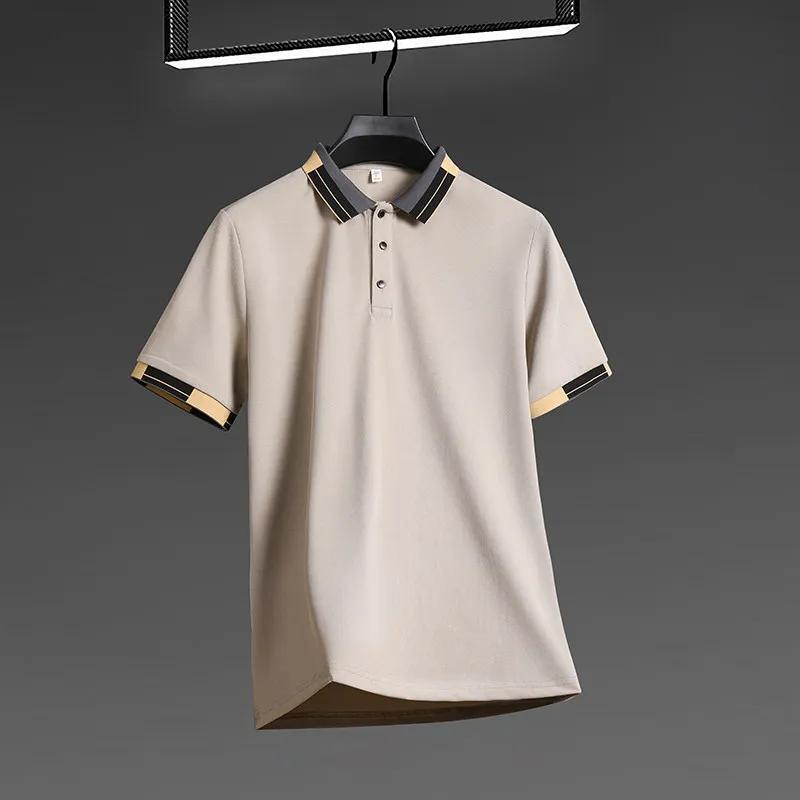 New Men's Business Casual Short Sleeved Shirt Solid Color Polo Shirt Fashionable Breathable Comfortable Versatile Top