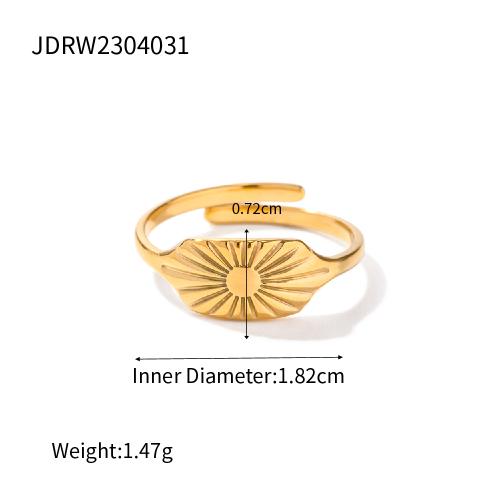 Youthway Edelstahl Blume Verstellbare Öffnungsringe Gold PVD Beschichtet Wasserdichter Fingerschmuck für Frauen Hochzeitsgeschenk