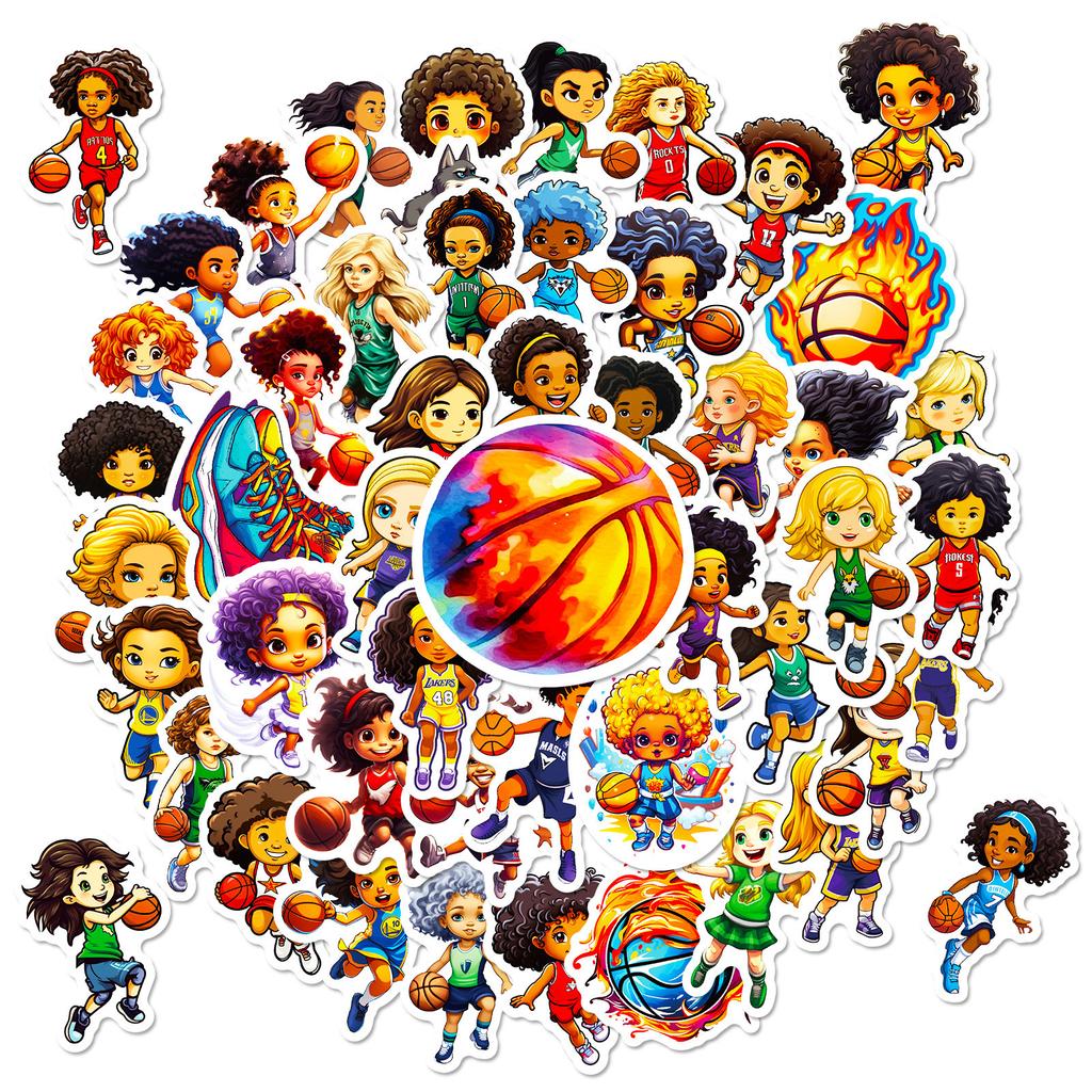 50 Cute Nba -Girl-Jmh Rugby League Graffiti Stickers Personality Stickers