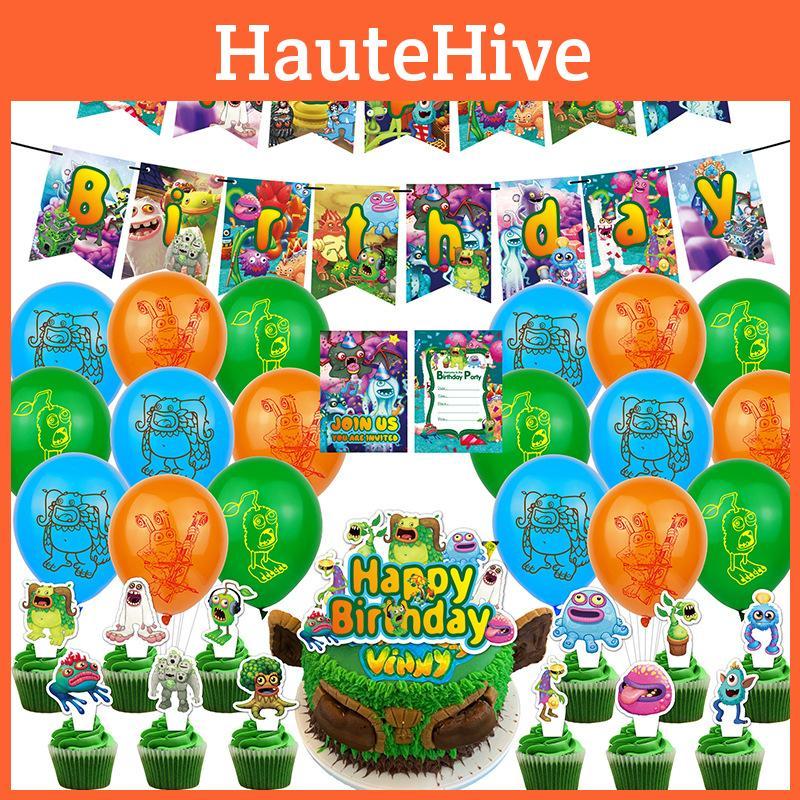 Vibrant My Singing Monsters Birthday Party Supplies Balloons Banners Cake Toppers And Invitation Cards