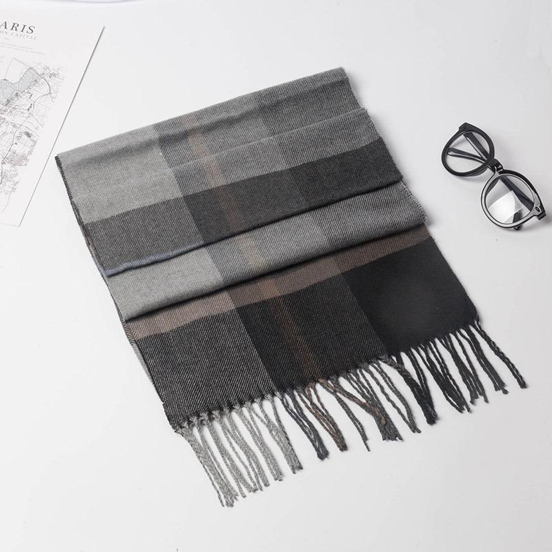 Men's Autumn & Winter Imitation Cashmere Plaid Scarf & Shawl