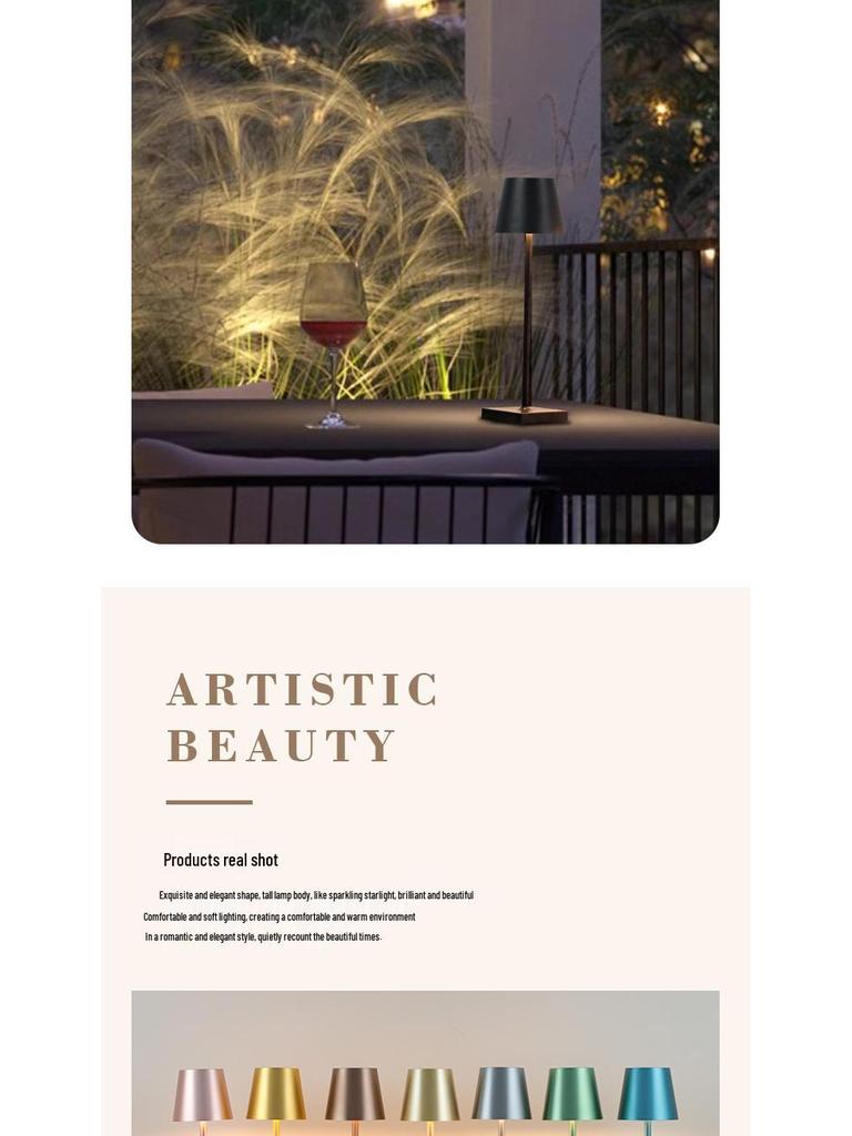 All-Aluminum USB Charging Touch Table Lamp - Modern Minimalist Night Light