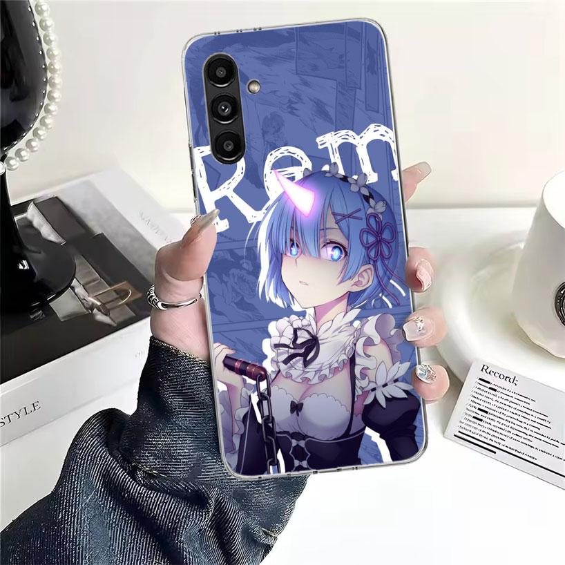 R-Rem Re Zero Anime Phone Case For Samsung Galaxy A13 A14 A15 A16 A17 A53 A54 A55 A56 A57 A33 A34 A35 A36 A37 A23 A24 A25 A26 Ga