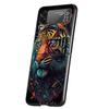 Animal Tiger Hard PC Phone Case For Samsung Galaxy Z Flip 6 5 4 Black Cover For Galaxy Z Flip 3 Foldable Shockproof Capas Fundas