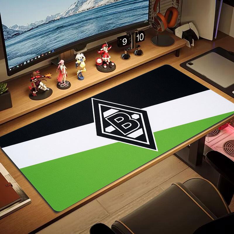 Borussia Großes Mauspad Große Gaming-Tischunterlage Rutschfest Laptop Tablet Großes Mauspad XXL Matte Mini-PC Spielmatte Mit Verriegeltem Rand