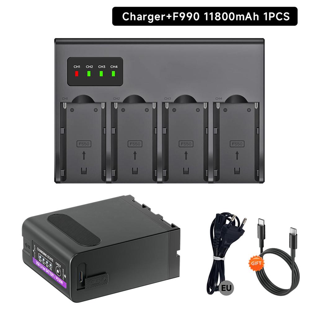 PALO 11800mAh NP-F990 NP-F970 F960 F970 Battery with LED Power Indicator for Sony F960 F550 F570 F750 F770 MC1500C 190P
