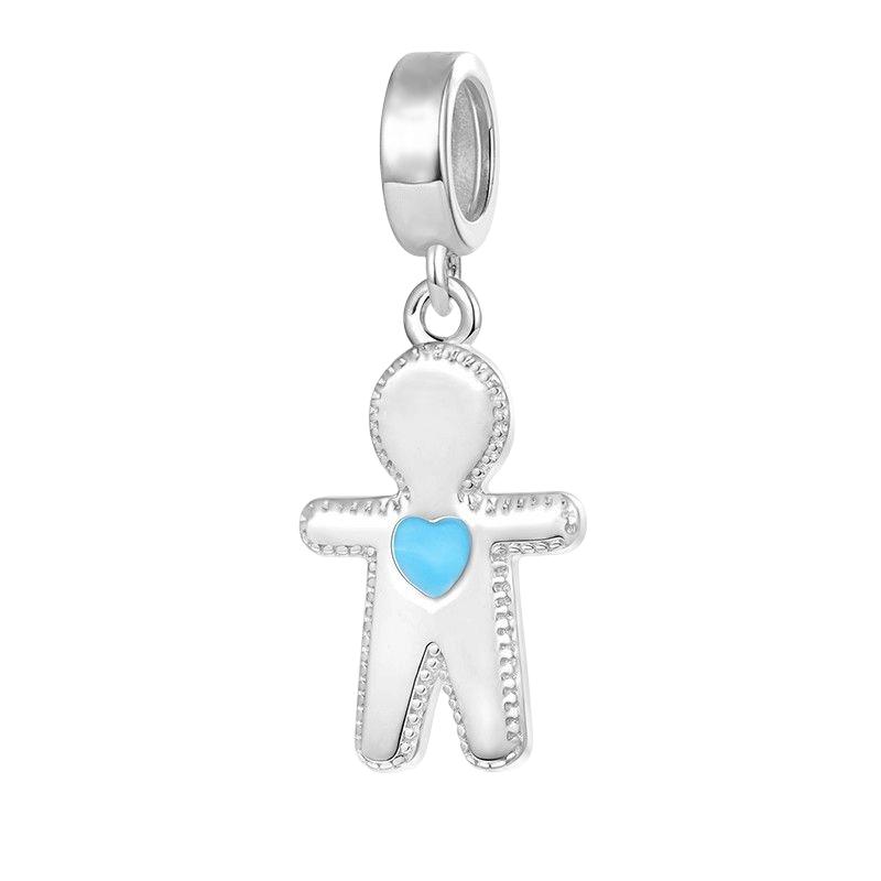 Cute Little Boy Little Girl Charm Beads Dangle Original Fit Copper Bracelet Necklace Beads For Diy Jewelry Women Gift