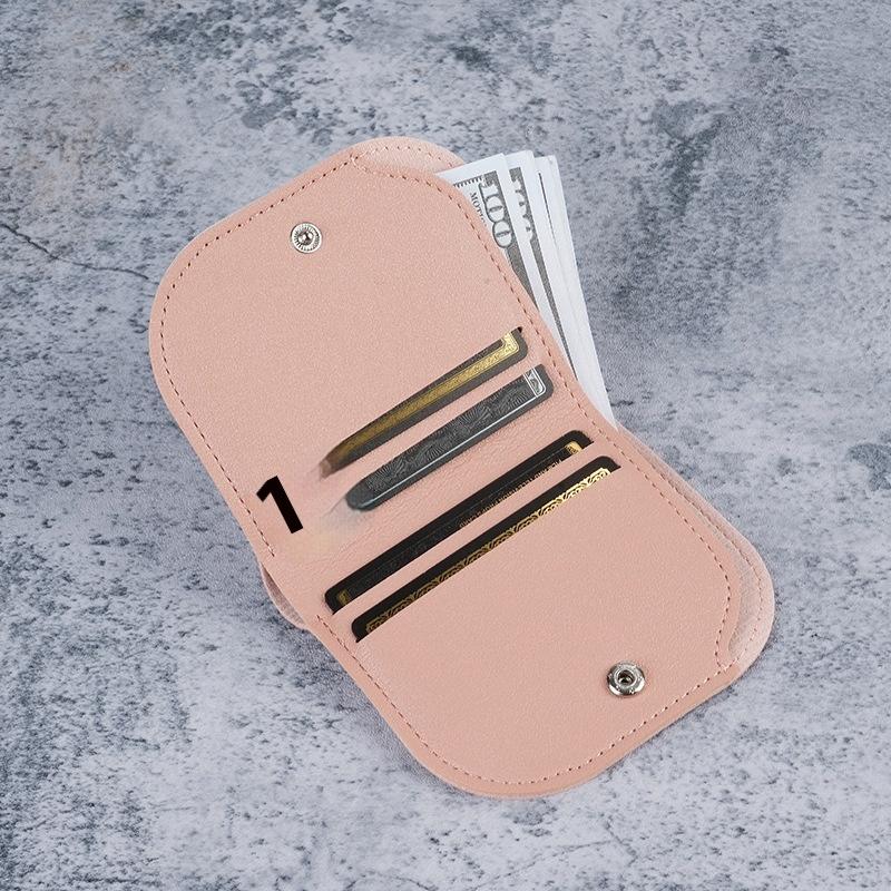 1 Stück Tragbare Reißverschluss Kurze Geldbörse Mini Multi-Karten Münzbörse Einfarbige Multifunktionale Pu-Leder Kartenhalter Clutch