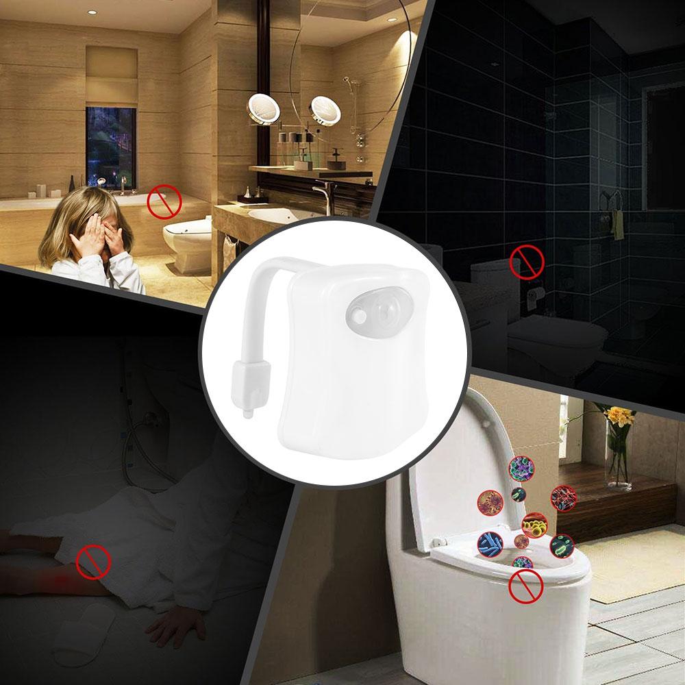Toilet Night Lights 16-Color Changing Inside Toilet Glow Lamp LED Nightlight Motion Sensor Activated Bathroom Decoration