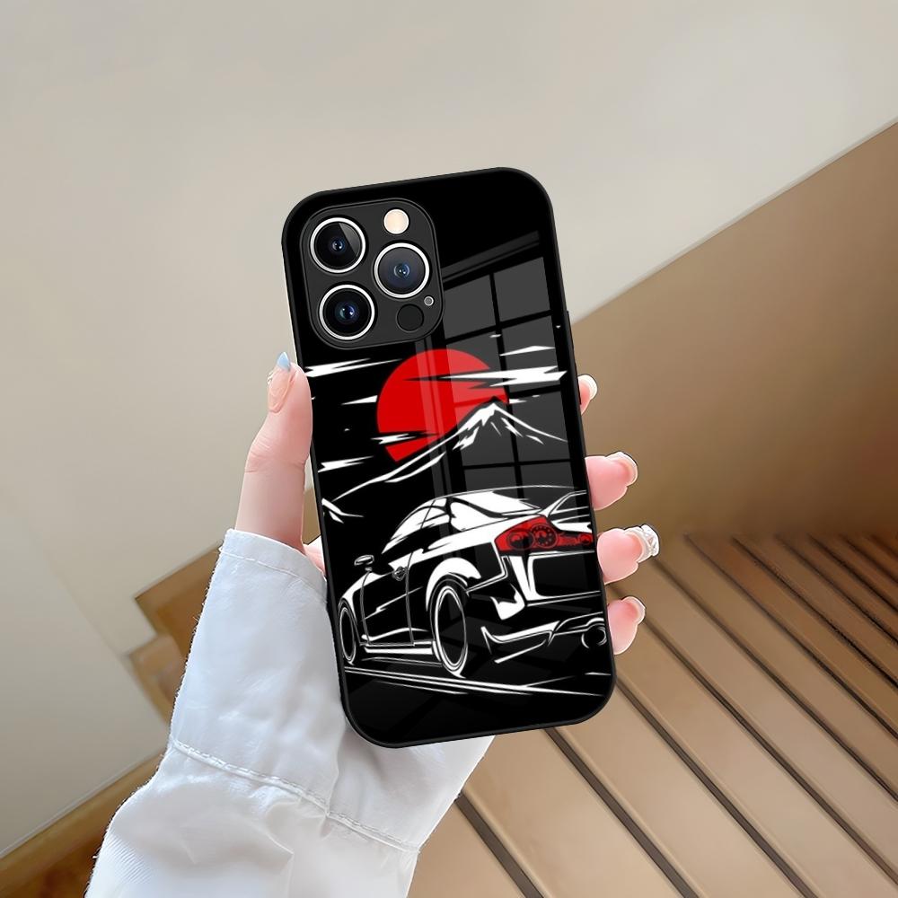 Japan JDM Sports Cars Male Men Phone Case Tempered Glass For IPhone 13 17 15 16 14 12 11 Pro Max Plus Mini XR XS SE2020 Coque