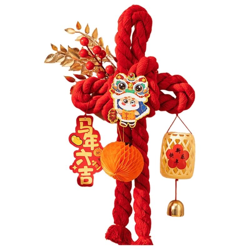 Handcrafted Cotton Thread Auspicious Knot Ornament New Year Pendant for Holiday Parties and Gifting