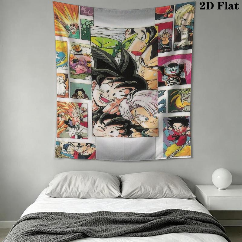 DRAGON BALL Wall Tapestry Aesthetic Wall Hanging Printed Fabric Blanket Decorative Tapestries for Bedroom Living Room Home Decor