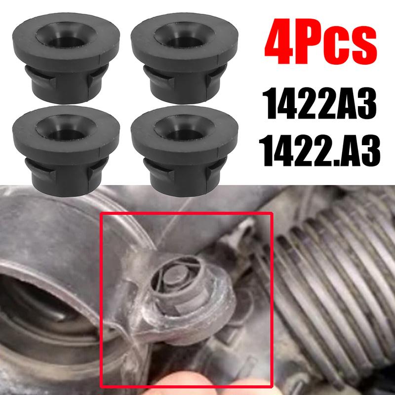 Black Rubber 4Pcs Car Air Filter Rubber Insert Grommet For 1.6 HDI Diesel OEM Number:1422A3,1422 Car Accessories