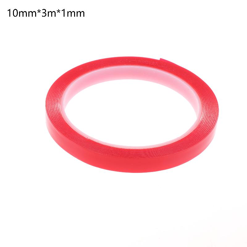 3Meter 10/20/30mm Width Transparent Tape Double Sided Tape Nano Tape Washable Adhesive Nano Traceless Sticker Glue Red