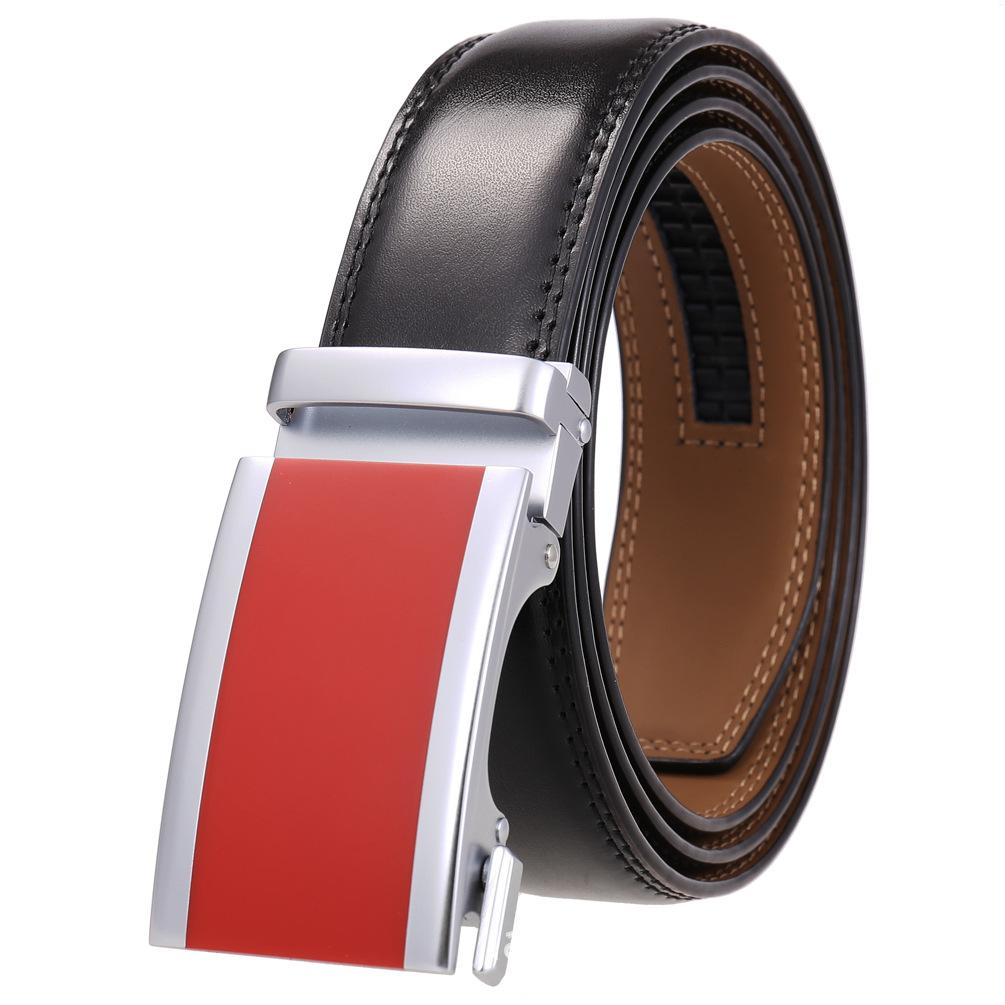 1Pcs Two-Layer Belt, Automatic Buckle Belt, Men'S Casual Belt Ly36-3 3050-1