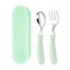 Cartoon Stainless Steel Children's Cutlery Set - Cute Spoon & Fork with Round Handles for Kindergarten, Portable Gift Set