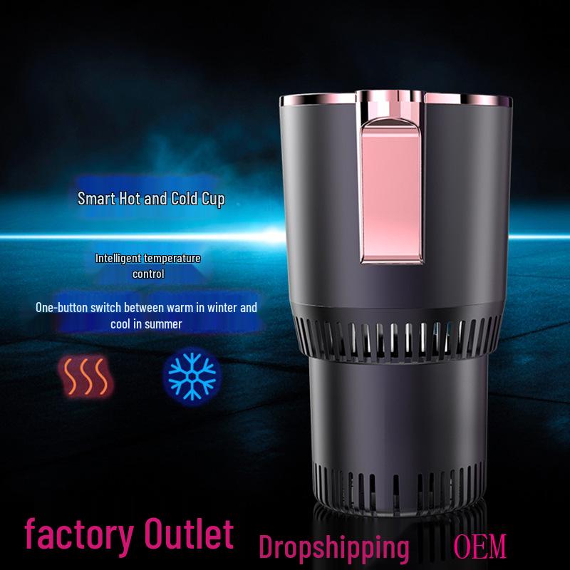 Portable Car Heating and Cooling Cup: Compact Hot/Cold Cup Refrigerator for Home and Vehicle Use