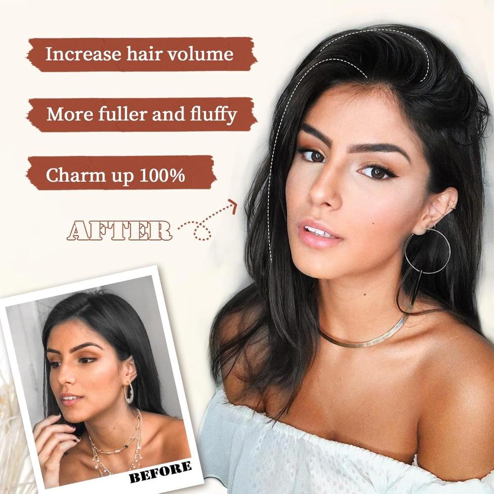 Additional Invisible and Seamless Synthetic Hair Extensions On Both Sides of the Head