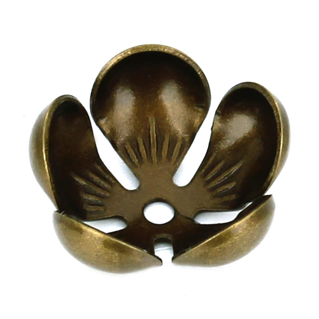 50pcs/Lot Iron Gold Plated Metal Flower Bead Caps for Jewelry Making End Beads Spacers Petal Spacer Beads DIY Bracelet Necklace