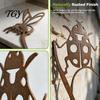 Metal Garden Stakes Rusty Silhouette Stake, Rustic Flower Pot Insert for Patio, Vintage Natural Atmosphere Decor Bird Bee Butterfly And Ladybug Design