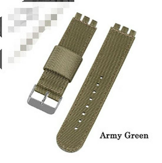 SWATCH Horloge Compatibele Nylon Canvas Band, Geribbeld, 17/19/20mm