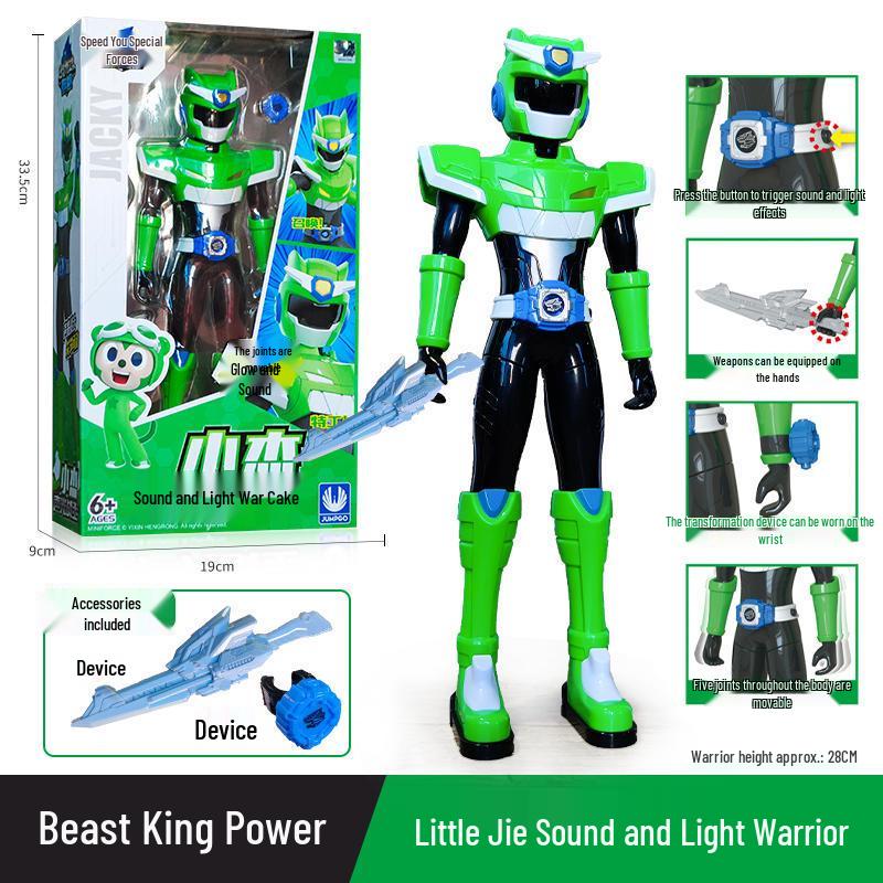 Transforming Mech Sound & Light Warrior Mini Force Beast King Fortfute Toy - Perfect Children s Day Gift for Boys