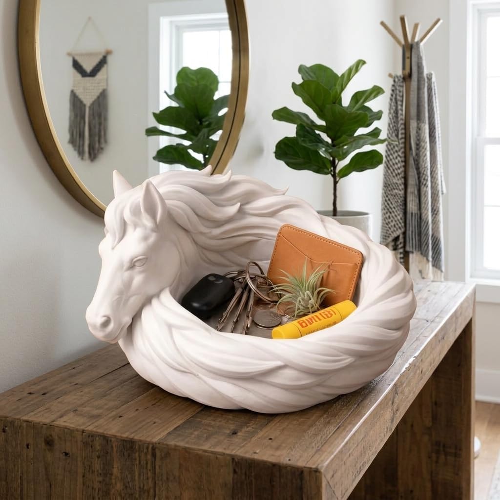 Vasso Portachiavi, Gioielli e Monete a Forma di Cavallo, Decorazione per la Casa Equestre, Organizer per l'Ingresso, Regalo per Amanti dei Cavalli per Donne e Appassionati di Cavalli