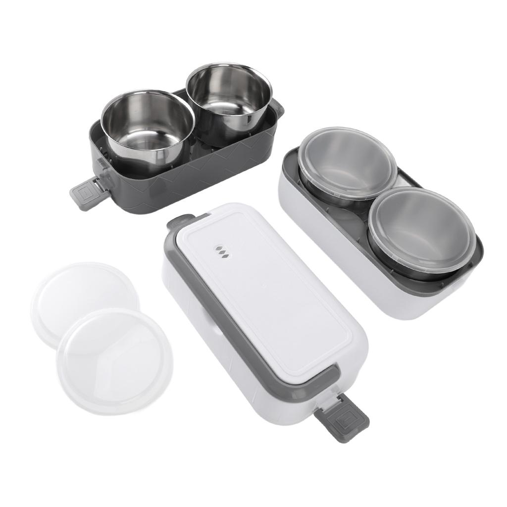 Electric Lunch Box 200W Rapid Heating Auto Shut Off Portable Food Heater with 4 Stainless Steel 