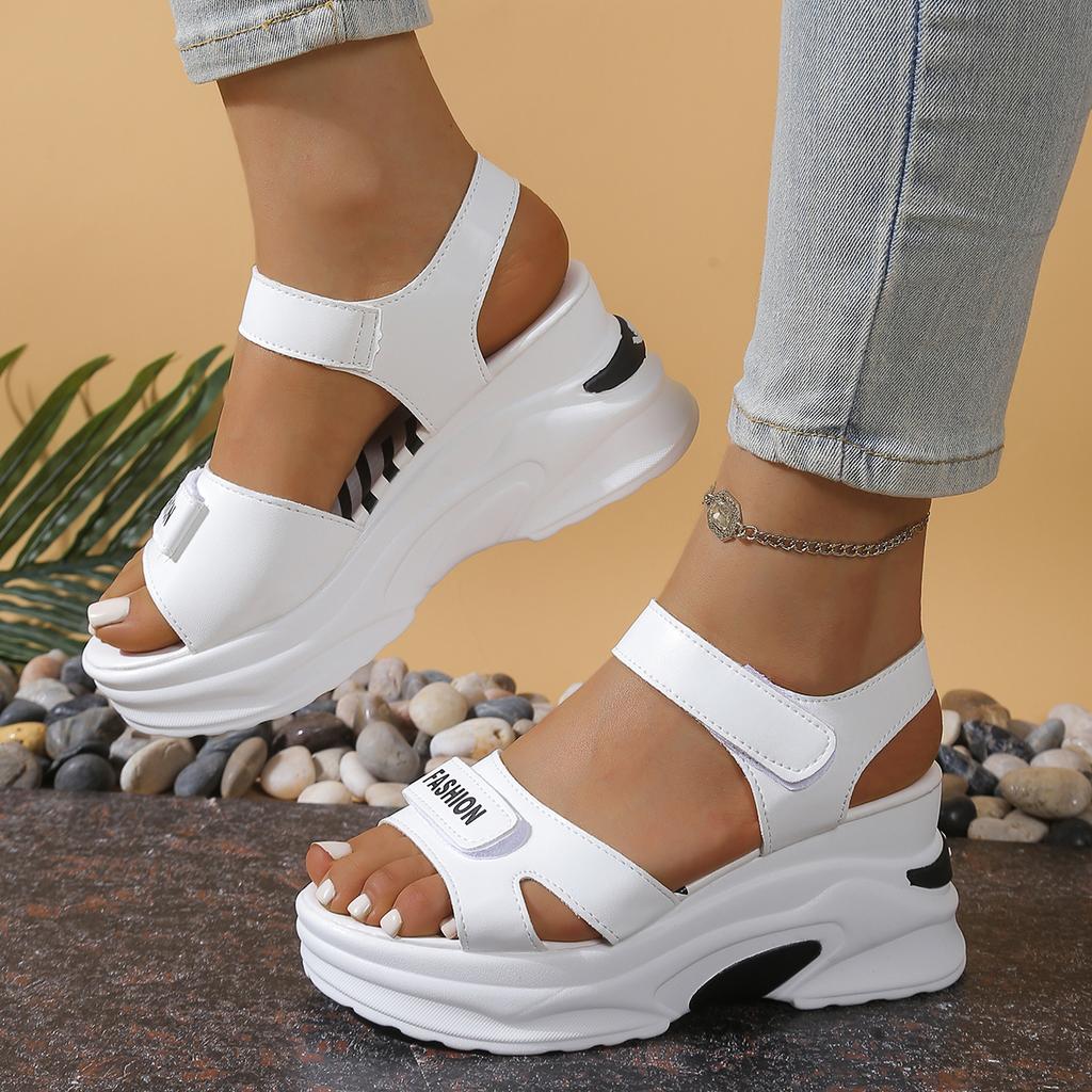 Women Platform Wedge Sandals Summer Fashion Comfortable Shoes Women Light Casual Velcro Beach Shoes