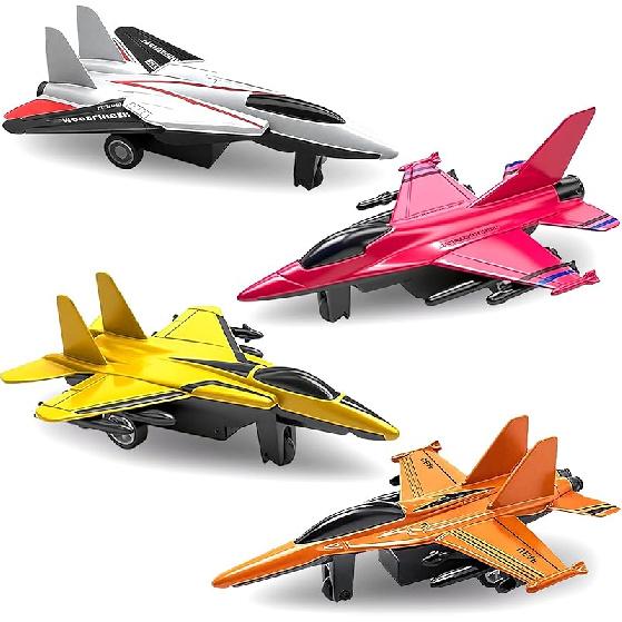 Airplane Toys, Metal Plane Pull Back Airplane Toys for 3 4 5 6 7 Years Old Boys Girls, Die Cast Aircraft Plane Models, Kids' Play Vehicles Aeroplane