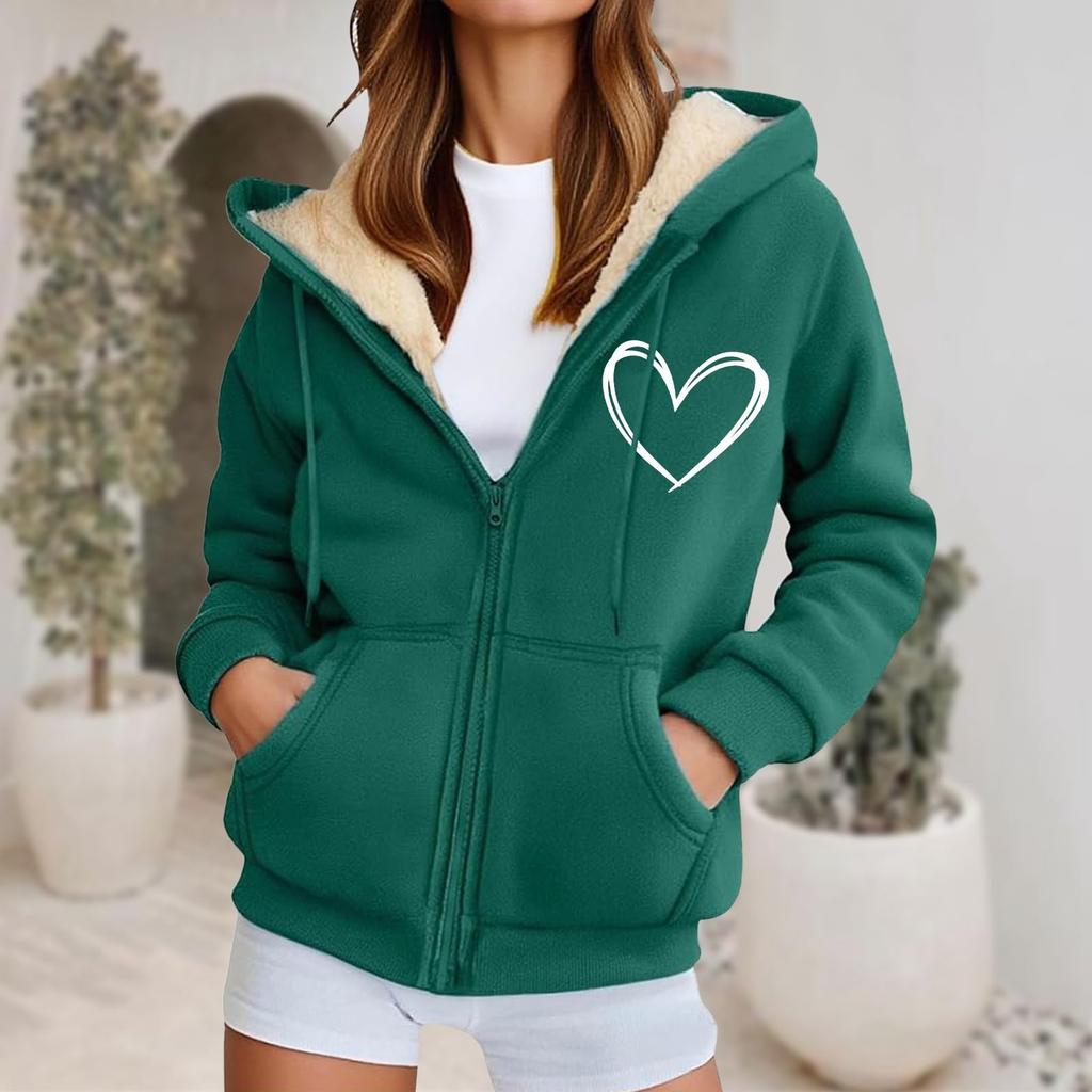 Women's Fashion Casual Sweatshirt Loose Zipper Cardigan Long Sleeve Hooded Jacket