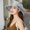 Fashion Organza Women'S Sun Hat Summer Uv Resistant Bucket Hat Floral Design Large Brim Basin Hat Outings Cool Hat