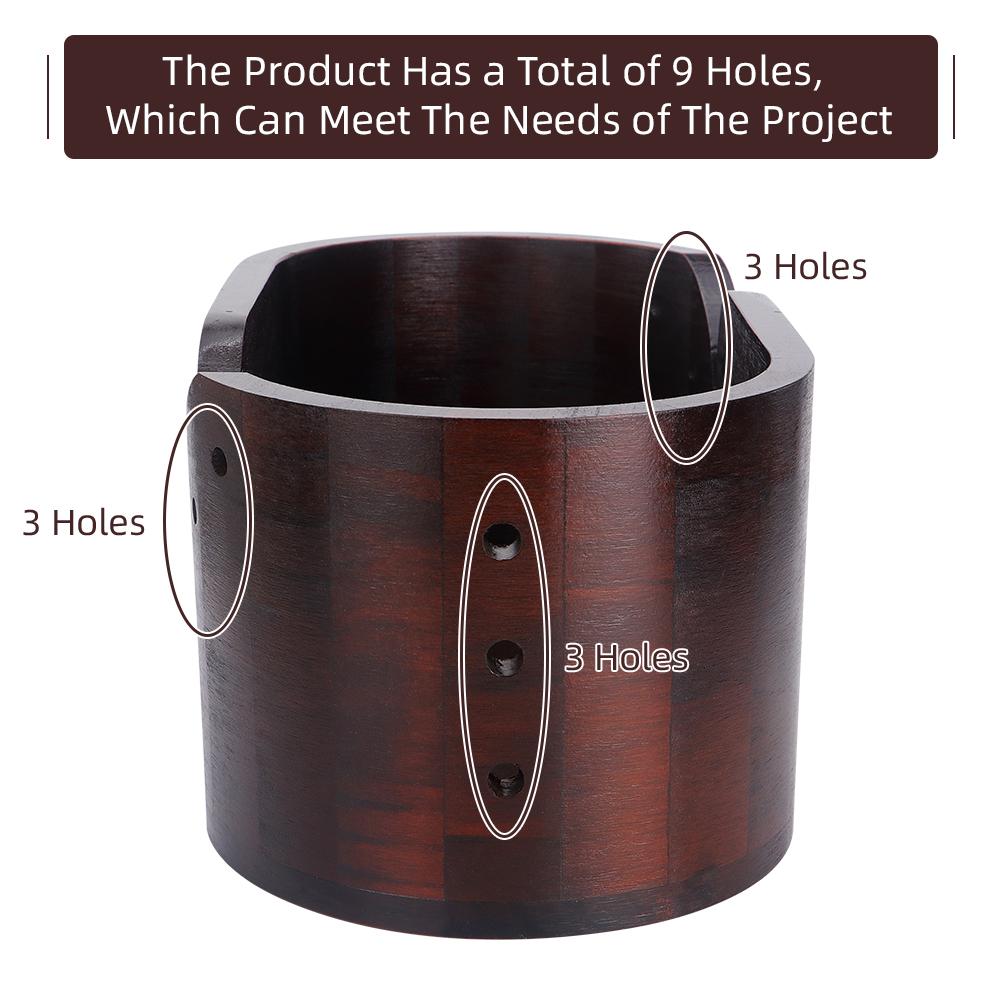 1pc Wooden Yarn Bowl, DIY Knitting Storage Tool, Double-Sided Holes Yarn Storage Bowl, Oval Yarn Organizer Bowl Handicraft Tool