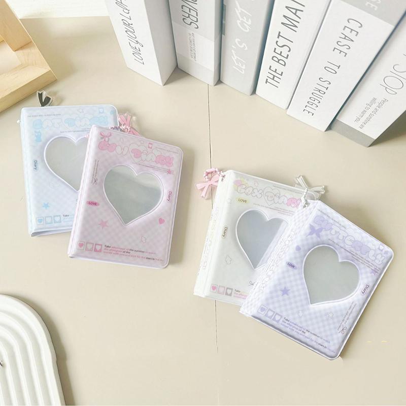 1Pc Cute Bow Photo Album 3 Inch Love Heart Hollow Picture Storage Case Kpop Card Binder Name Card Book Photocard Holder