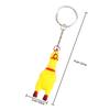 Set of 4 Screaming Surprise Chicken Keychains Miniature Stress Reliever Keyrings Perfect for Cell Phones and Bags - -