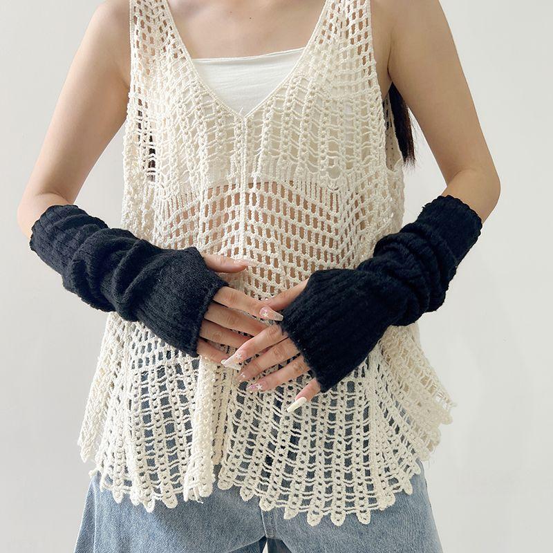 Xia Nuo Xiucai Asian Culture Knitting Oversleeve JK Young Adult Y2g Oversleeve Homegirl Wear Gloves Yabi Arm Sleeve