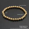 RTS 2 4 6 10mm 18K Gold Plated Stainless Steel PVD Golden Beaded Bracelet Elastic Waterproof Bracelet for Multiple Layer Wearing