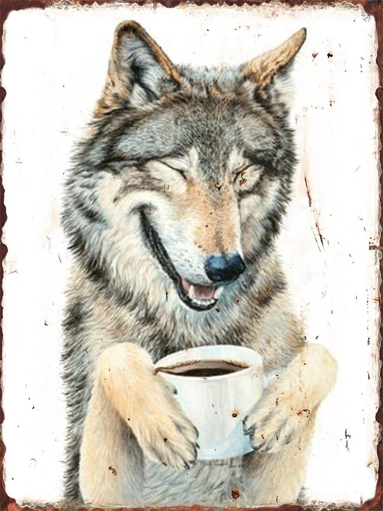Funny Coffee Animals Metal Tin Sign Kids Room Wall Art Decor Bedroom Hallway Garage Plaques Home Accessories