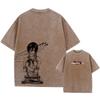 Anime Attack On Titan Acid T Shirts Casual Vintage Washed Shingeki No Kyojin Tee Short Sleeve Manga Gothic Tops Summer