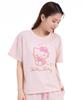 Hello Kitty Set Up Mini Fleece Shorts Top and Bottom Set Pajamas Roomwear Loungewear Tight Ribbon Hello Kitty [SAZAC] T-suit Women's T-shirt