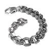 Stainless Steel Vintage Punk Skull Bracelet Men's Cruz Charm Bracelet Heavy Chunky Bangle Jewelry Accessories