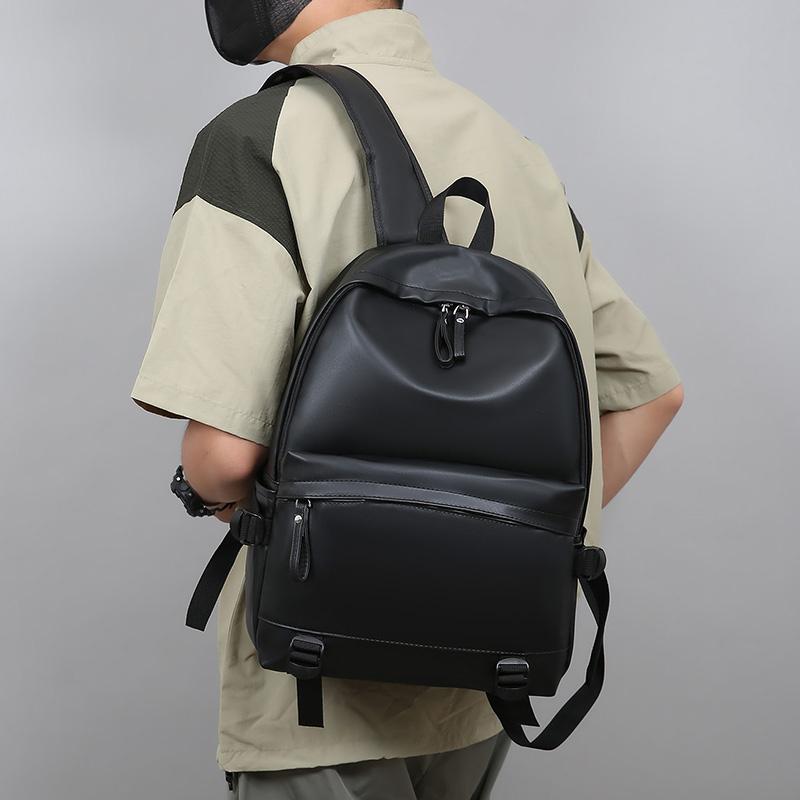 Premium PU Leather Backpack for Students - Large Capacity Trendy Laptop Bag for School & Travel