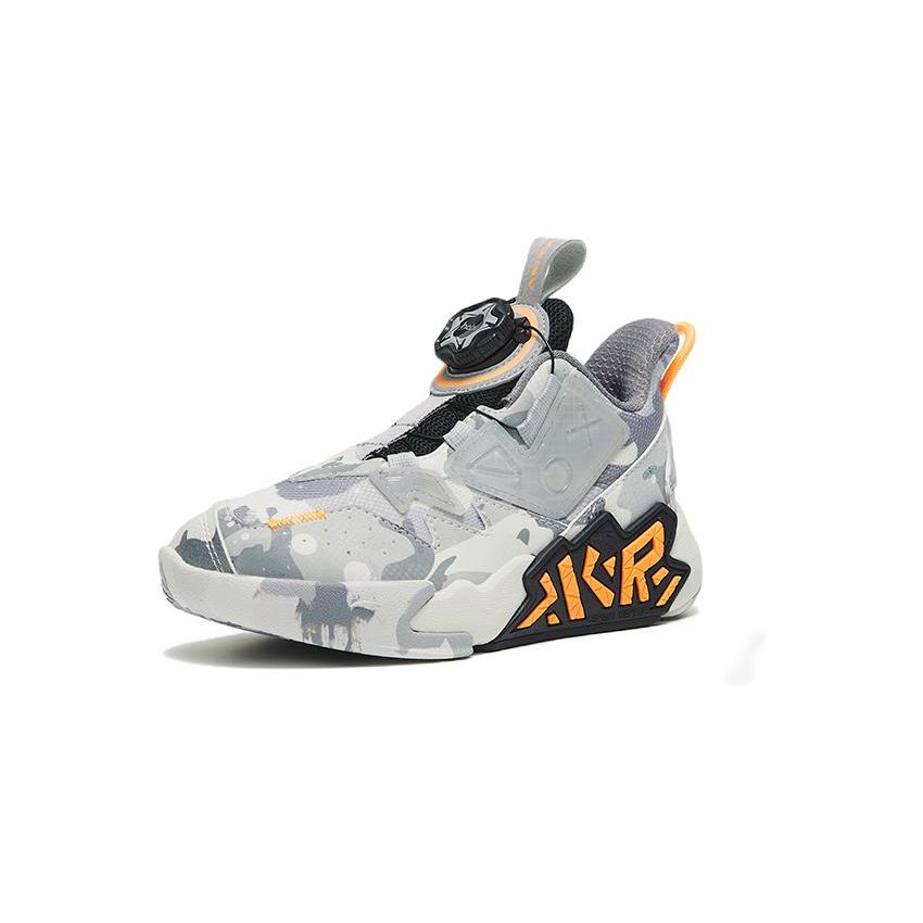 Anta Cement Nemesis Mid Basketball Shoes Kids Sneakers Gray A312249911-3