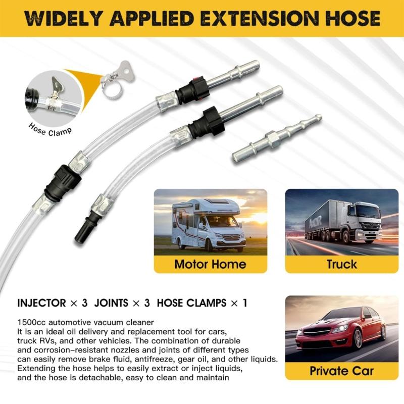 Professional Manual Oil Extractor 1500ml Capacity Universal Automotive Fluid Transfer Solution Fluid Extractor Tool